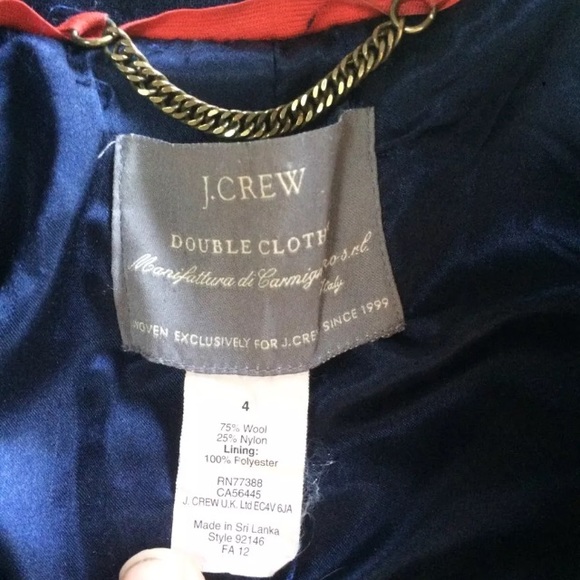 J.crew double cloth lady day coat navy blue 4 - Picture 4 of 5